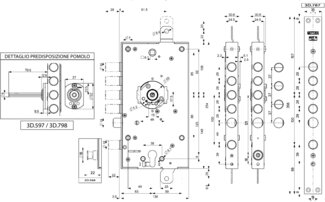 3D787D800054 Mottura (Моттура) Замок врезной двухсистемный с защелкой 3D KEY, правый, ключ 40 мм