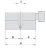 DPC1F3131 S3 PROJECT MOTTURA цилиндровый механизм 62мм(31х31) ключ/вертушка, никель (1+5ключей)