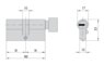 DPC1F5151 S3 PROJECT MOTTURA цилиндровый механизм 102мм(51х51) ключ/вертушка, никель (1+5ключей)